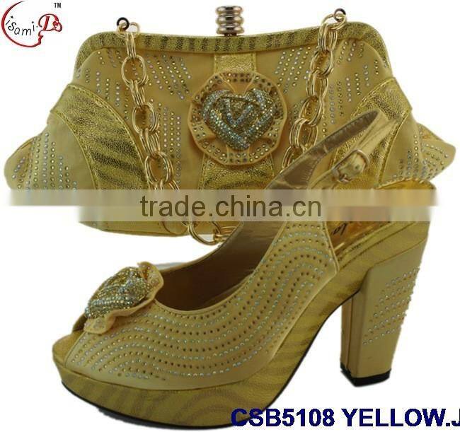 CSB5108 2016 Newest design woman hot selling shoes with matching bags crystal cluth factory price shoes whole sale price
