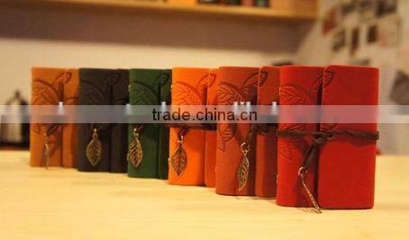 Embossing leaf design PU leather card holder bag