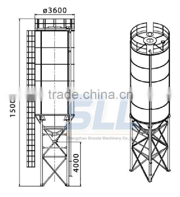 80 ton Sand Cement silos fly ash silo supply