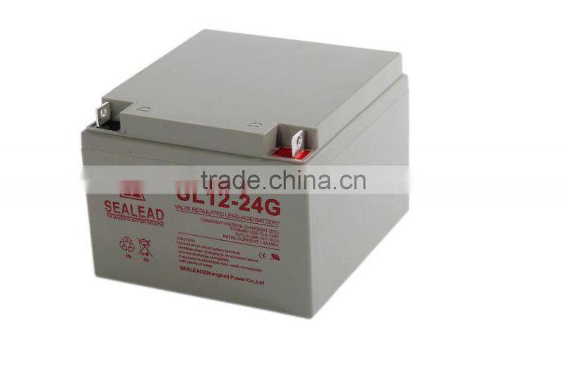 2016 china manufacturer 12v 24ah led emergency light gsm alarm system sealed lead-acid battery