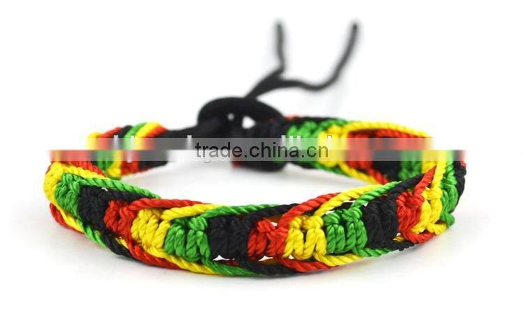 Hot Sale Wholesale handmade red/yellow/green braided friendship bracelet