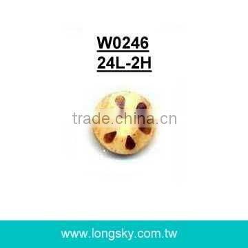 (#W0904) 1.5" 60L big size general design dyed natural wood button