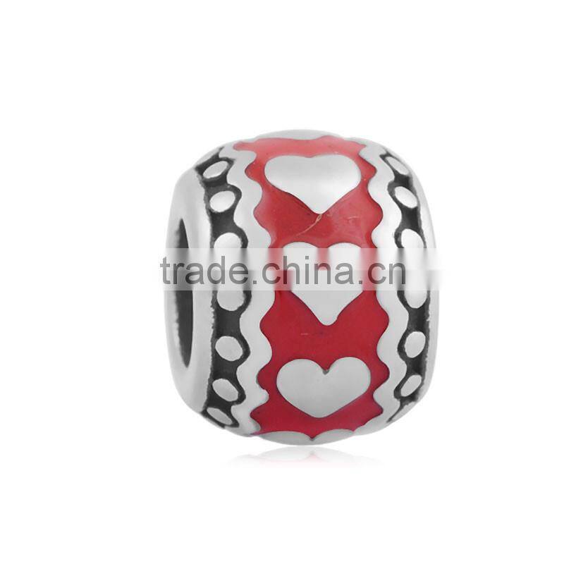11 Colors 8*11mm Enameled 316L Stainless Steel Drum European Charm Beads High Quality Jewelry Accessories SEB-LG740