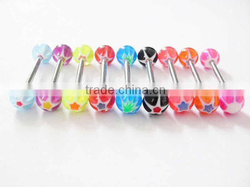 Colorful Stainless Steel Tongue Ring