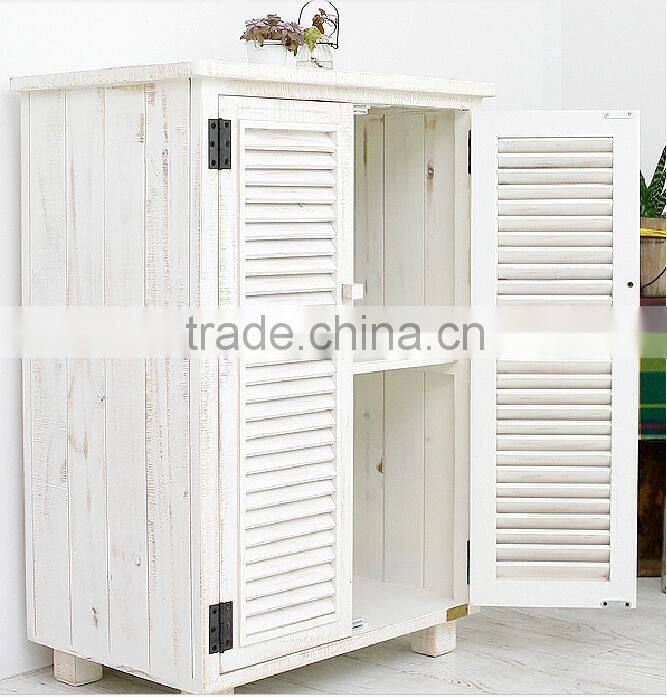 2 Doors White Wooden Book Wardrobe Cabinet