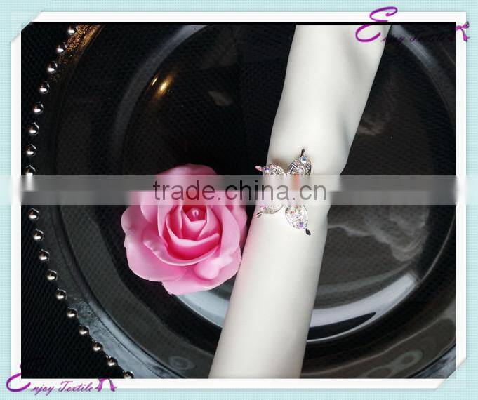 YHA#101 crystal metal napkin ring - polyester banquet wedding wholesale table cloth cover chair cover sash band