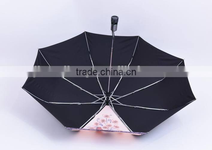 190T Fabric with Teflon Strong windproof superlight frame 8 ribs automatic travel umbrella with Aluminium frame