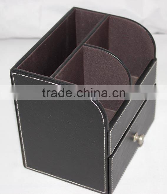 Leather desktop storage box/office accessory/hotel accessory/stationary holder/ office sundries holders/desktop ID card holder/