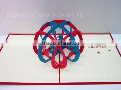 Vase flower (apricot blossom) greeting pop up card