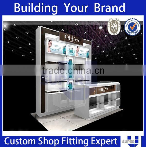 wood cosmetic wall display cabinet