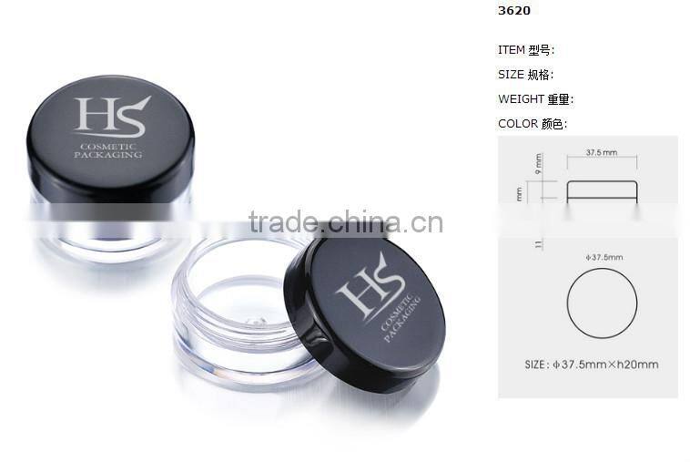 OEM small size black round cosmetic cream jar