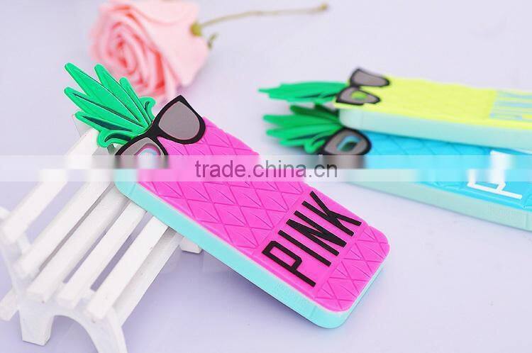 3D Pineapple shaped silicone mobile phone case for iPhone