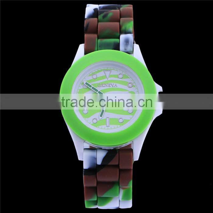 Wholesale watches 2016 camouflage zebra silicone watches rubber watch custom