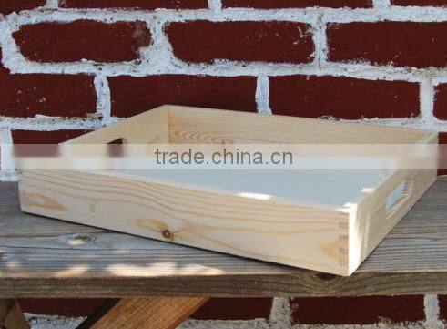 Trade assurance Natural Wood Serving Tray Breakfast Tea Coffee Bread Wooden Tray Plate Dishes