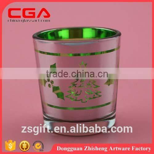 Chinese factory produce colorful fashion glass candle holders for home decoration