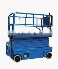 Self-propelled hydraulic elevating battery powered scissor lift platform