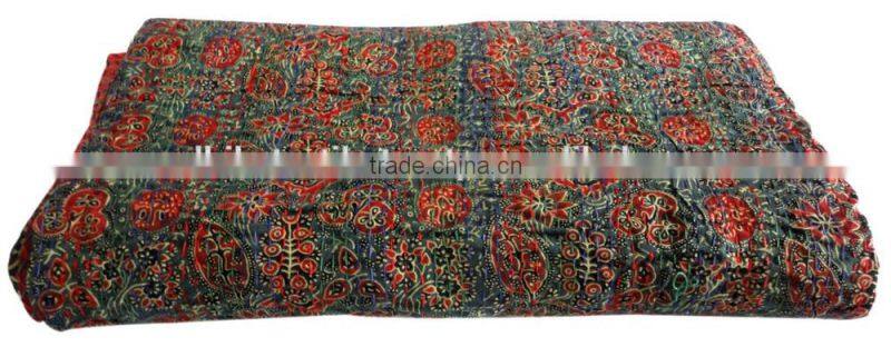 RTHKG-1 Beautiful Traditional Handmade Cotton Fabric Patchwork Kantha Gudri Throw Bedspread Indian Textile Wholesaler Jaipur