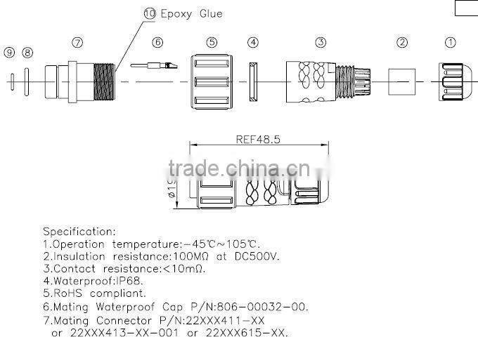 7 pin plug ip68 waterproof rating