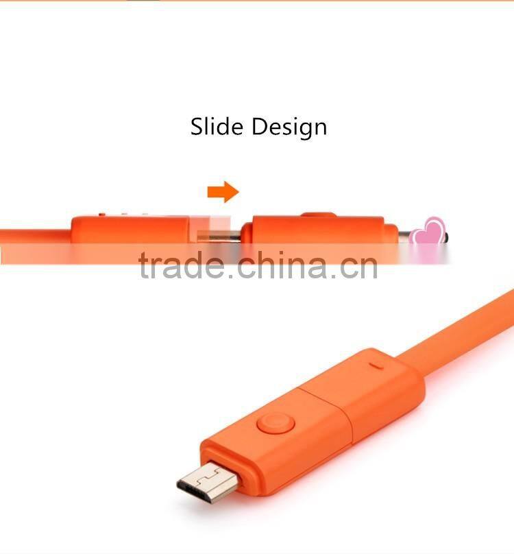 Newest Design 2 in 1 Cable USB, Double Micro USB Date Cable, Multi-function USB Charger Cable for Android and Iphone