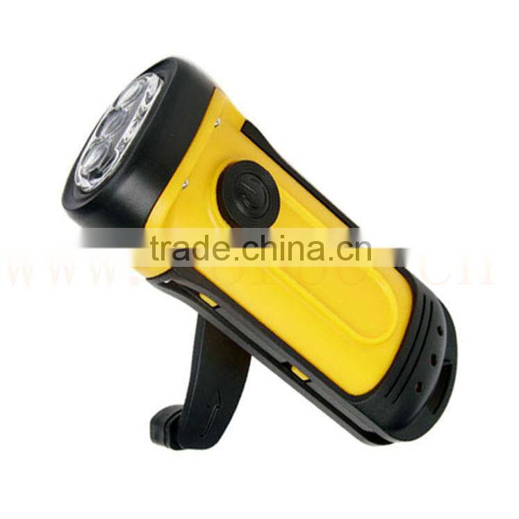 Wind-up Dynamo Rechargeable Emergency LED Flashlight Torch With Waterproof Function