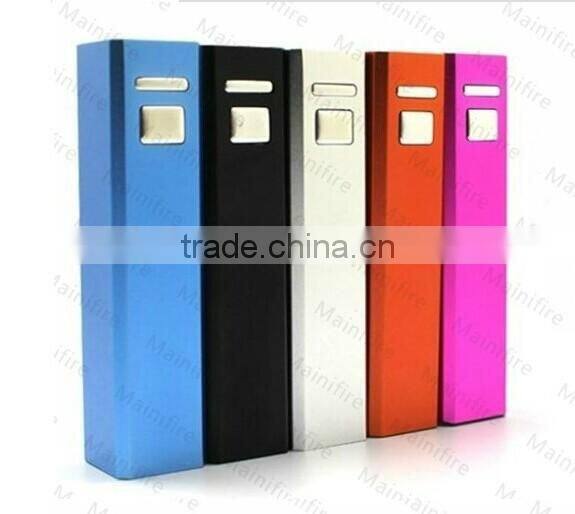 slim aluminium mobile 2000-2600mah power bank Shenzhen factory