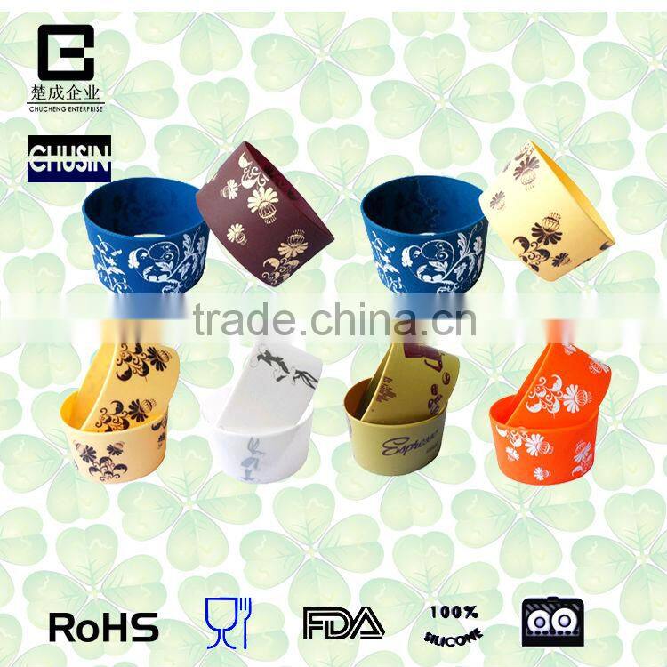 high quality silicone cup sleeve glass bottle sleeve