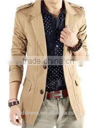 2014 design 100% wool half coat for men