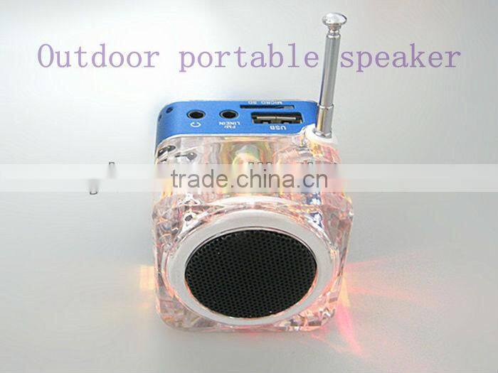 mini speaker Support TF/U disk/MP3 format/ FM radio FM Radio with double antenna in stock