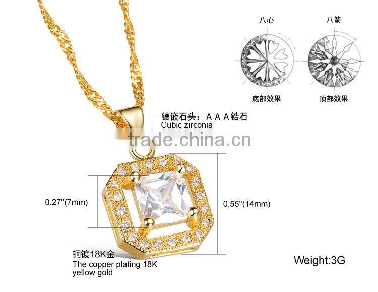 KSTONE fashion gold plated big diamond zircon copper stud earrings