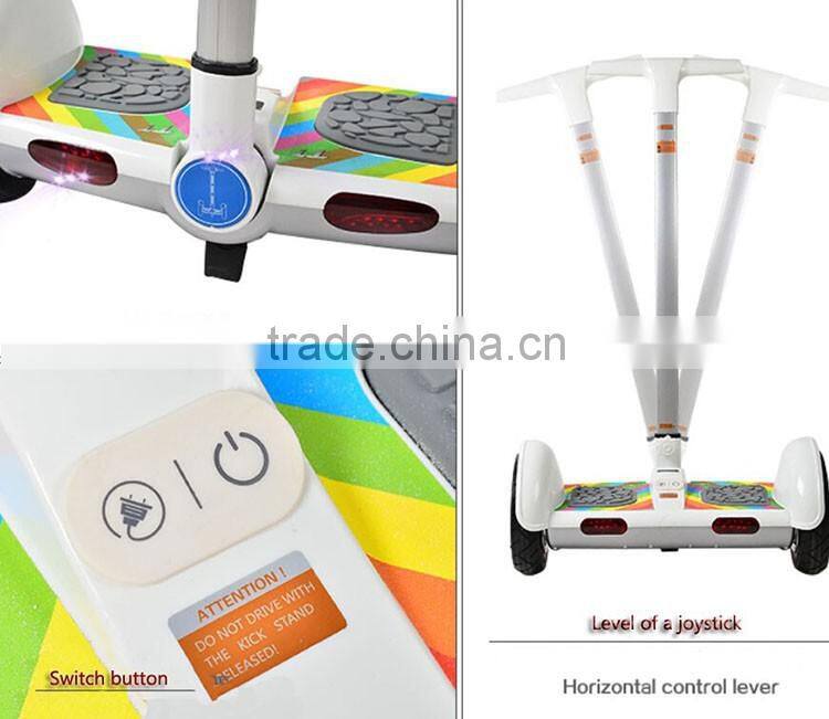 2016 new design 10 inch two wheel electric self balancing scooter with handle