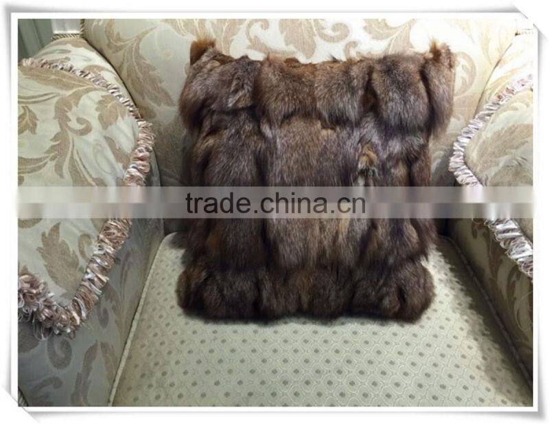 Custom size Colorful Fox Fur Pillow Fur Cushion Cover