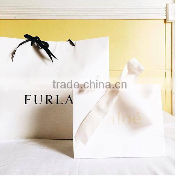 Art paper fashion paper bag hand length packaging bags customized