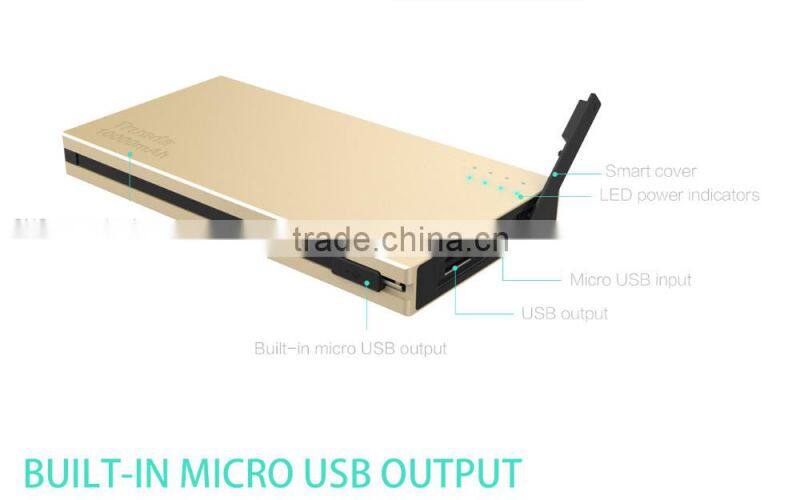built in cable 10000mah intelligent metal case power bank