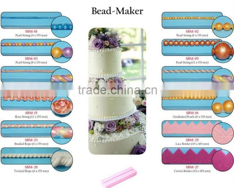 Silicone Fondant Bead Mold, Lace Border cake decorate mould