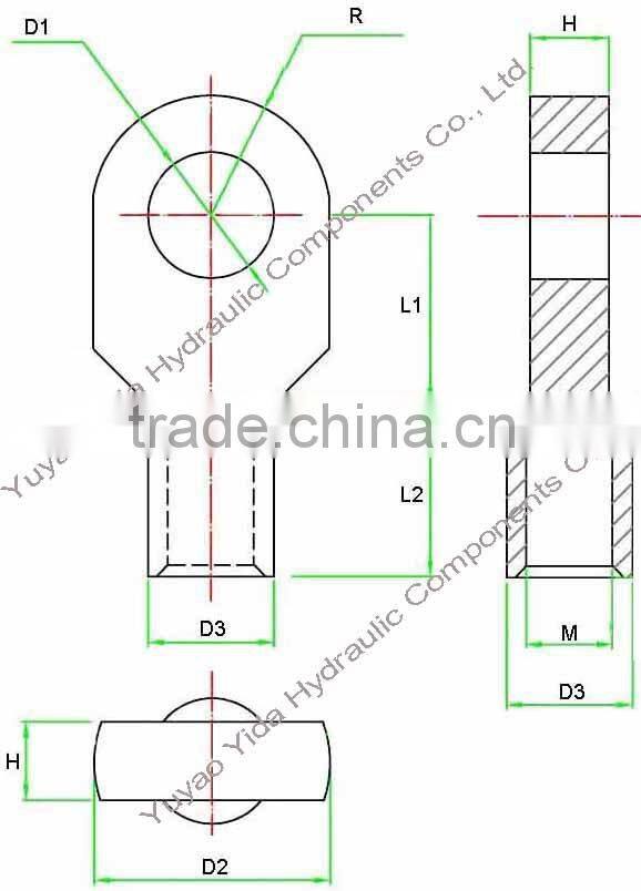 9-30.5mm 6T black zinc plated gas spring connector with M8