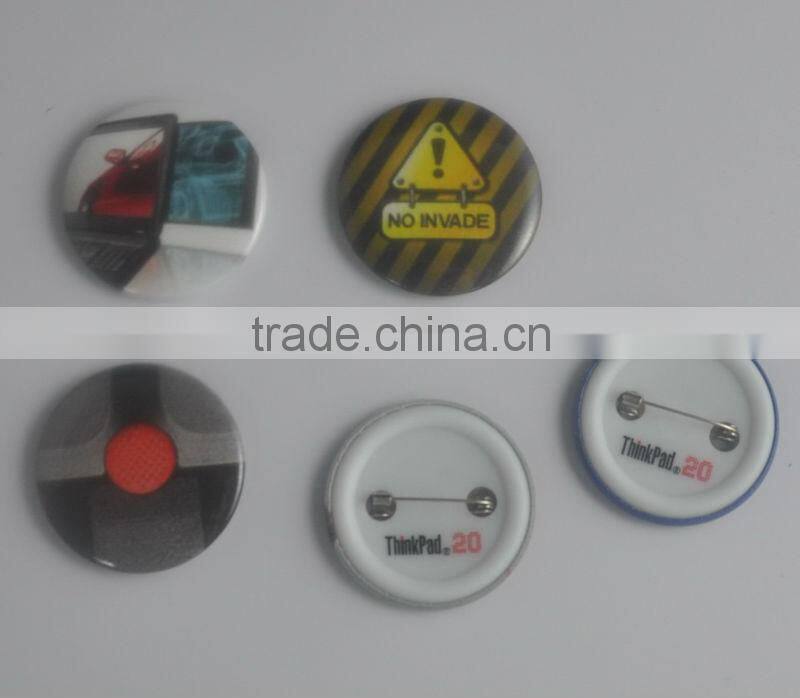 OEM LOGO plastic name badge plastic button badge with safely pin