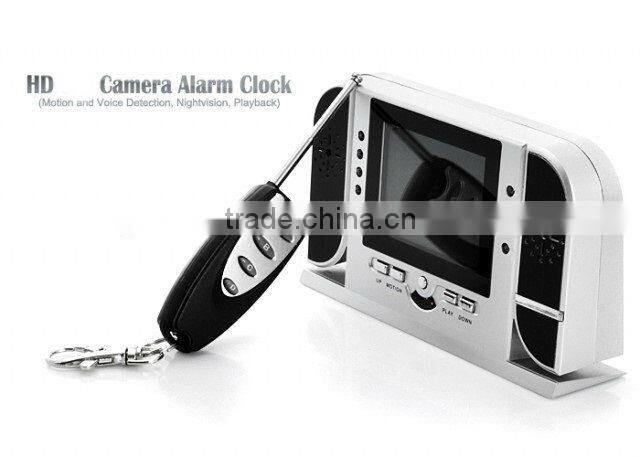 Night Vision Motion Detecting HD 720P Hidden Camera SD Card DVR Clock