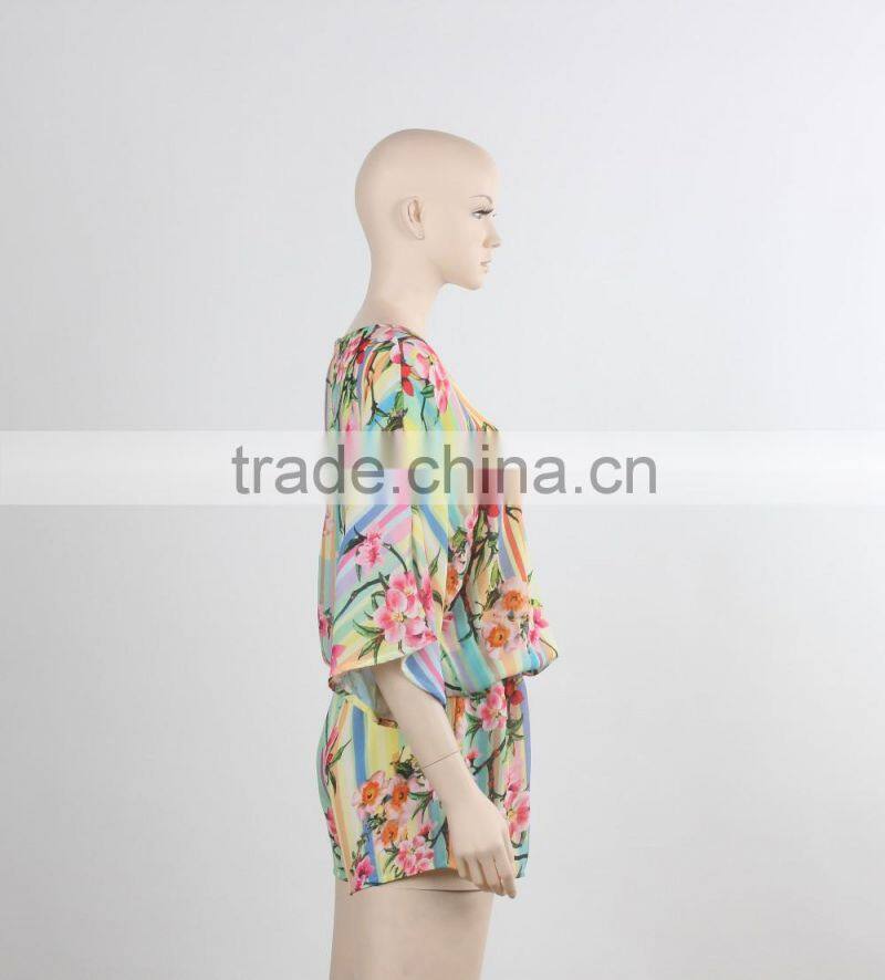 OEM custom sexy jumpsuit summer wear 2016 girl woman beach wear cheap price in Guangzhou