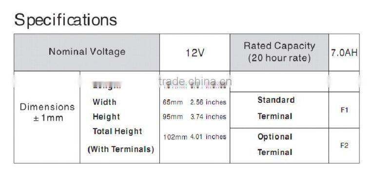 7ah lead acid battery for security alarm system12v maintenance free battery