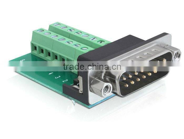 HDB15 Pin terminal block 5.0 pitch terminal connector with PCB