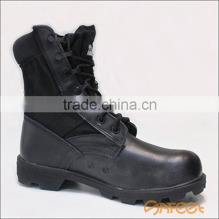Hot sale China factory leather black lightweight cheap military army boots shoes manufacturer SA-8304