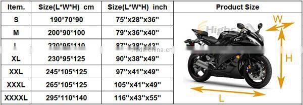 Polyester Oxford PEVA Fabric Motorcycle Cover Motorbike Cover