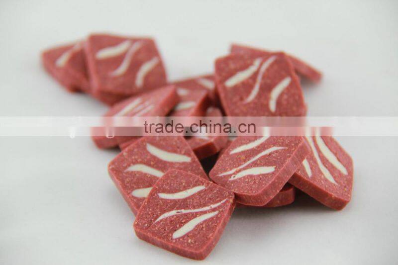 scraper blades (shaped squared beef pieces)
