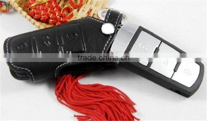 Newest Design Car Key Cover Case Chains Bag Convenient Black Smart Leather Car Key Case