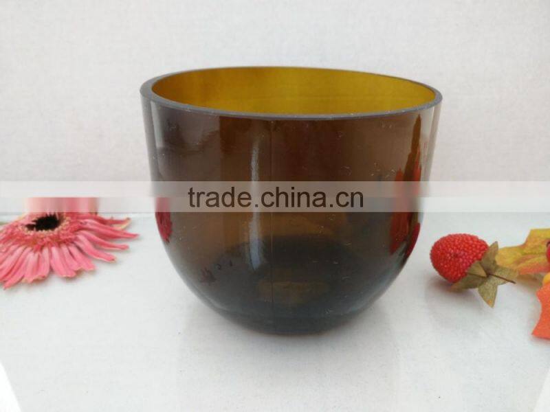 Candle glass jar, dark amber, black or white