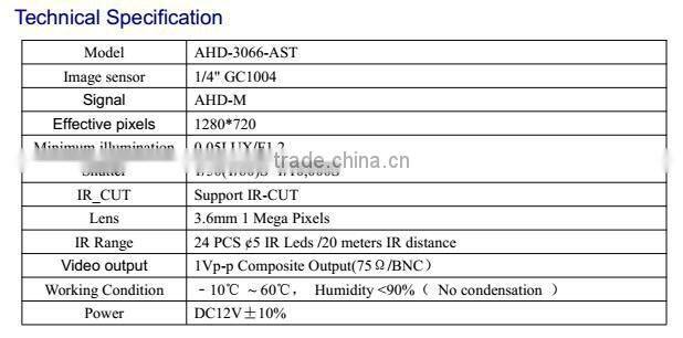 All in one hd h.264 4ch AHD dvr kit cctv camera security with 7 inch TFT LCD Monitor