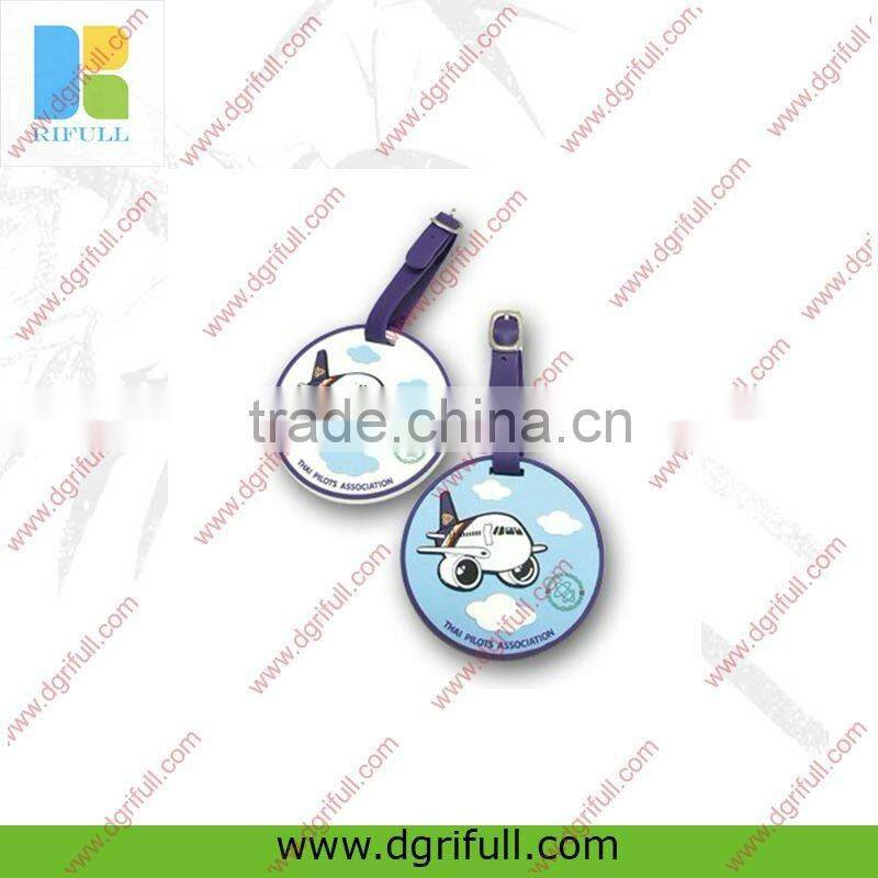 Funny cute luggage tag with silicone cord