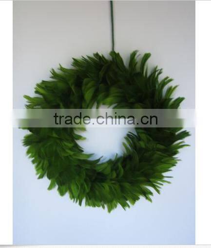 Duck Feather Wreath for wall or center piece - red