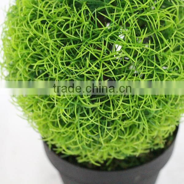 making cheap artificial grass ball bonsai for table decorative sale