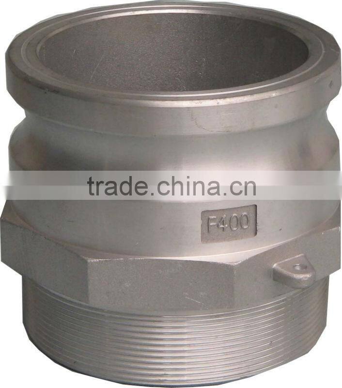 4" aluminum part "F", male camlock x male pipe thread